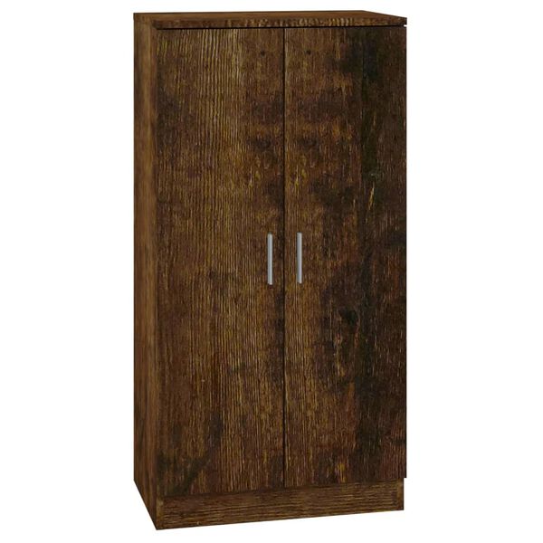 vidaXL Shoe Cabinet Smoked Oak 55x35x108 cm Engineered Wood