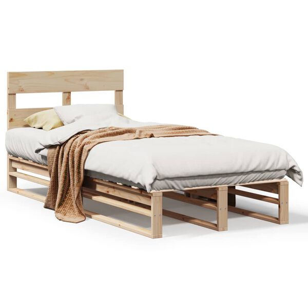 vidaXL Bed Frame without Mattress 75x190 cm Small Single Solid Wood Pine