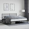 vidaXL Metal Bed Frame without Mattress with Headboard Black 180x200cm