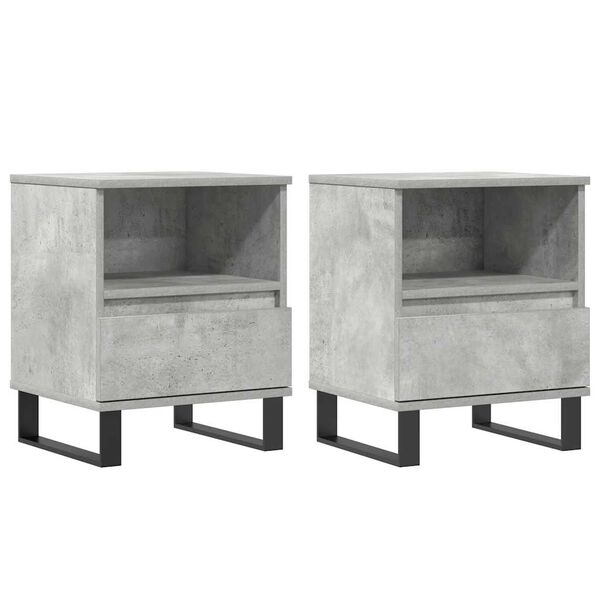 vidaXL Bedside Cabinets 2 pcs Concrete Grey 40x35x50 cm Engineered Wood