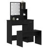 vidaXL LED Dressing Table Set 2 pcs Black Oak Engineered Wood