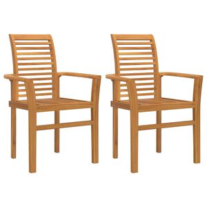 vidaXL Dining Chair 4 pcs Brown 62.5 x 54. x 95.5 cm Solid Teak Wood