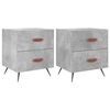 vidaXL Bedside Cabinets 2 pcs Concrete Grey 40x35x47.5 cm Engineered Wood