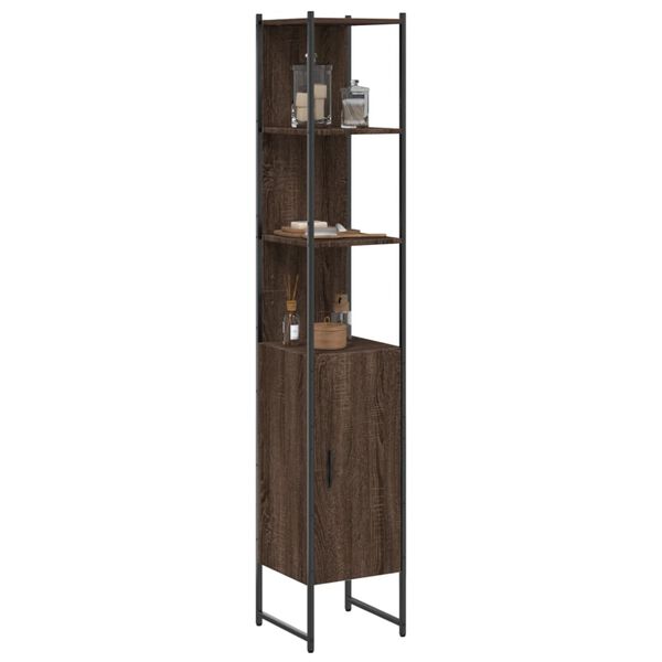 vidaXL Bathroom Cabinet Brown Oak 33x33x185.5 cm Engineered Wood