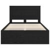 vidaXL Bed Frame with Headboard Black 135 x 190 cm Solid Pine Wood