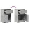 vidaXL Bedside Cabinets with LED Lights 2 pcs Concrete Grey Engineered Wood