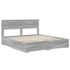 vidaXL Bed Frame with Drawer Grey Sonoma 200 x 200 cm Engineered Wood