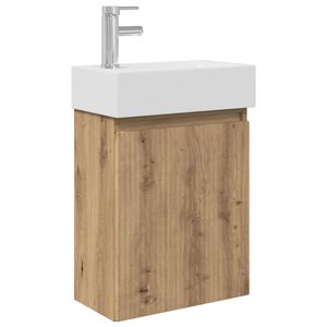 vidaXL Bathroom Vanity Unit with Tap Artisan Oak 45.5 x 22.5 x 84 cm