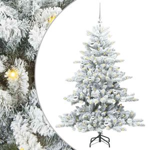 vidaXL Artificial Hinged Christmas Tree White 150 cm PVC and Steel