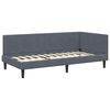 vidaXL Corner Bed Frame Dark Grey 100 cm x 200 cm Velvet