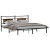 vidaXL Bed Frame without Mattress Smoked Oak 183x203 cm Engineered Wood
