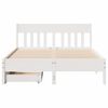 vidaXL Bed Frame without Mattress White 135x190 cm Double Solid Wood Pine