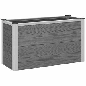 vidaXL Garden Raised Bed Grey 75 x 30 x 22 cm WPC and Aluminium