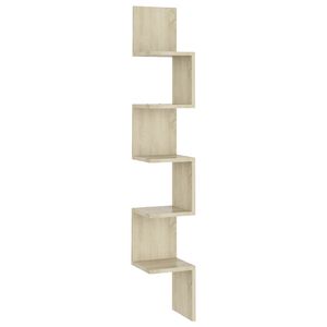 vidaXL Wall Corner Shelf Sonoma Oak 20x20x127,5 cm Engineered Wood