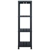 vidaXL Storage Shelf Rack Black 220 kg 90x40x138 cm Plastic