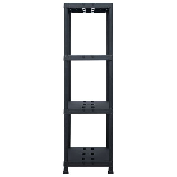 vidaXL Storage Shelf Rack Black 220 kg 90x40x138 cm Plastic