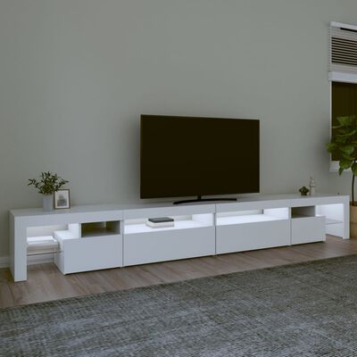 vidaXL TV Cabinet with LED Lights White 290x36.5x40 cm