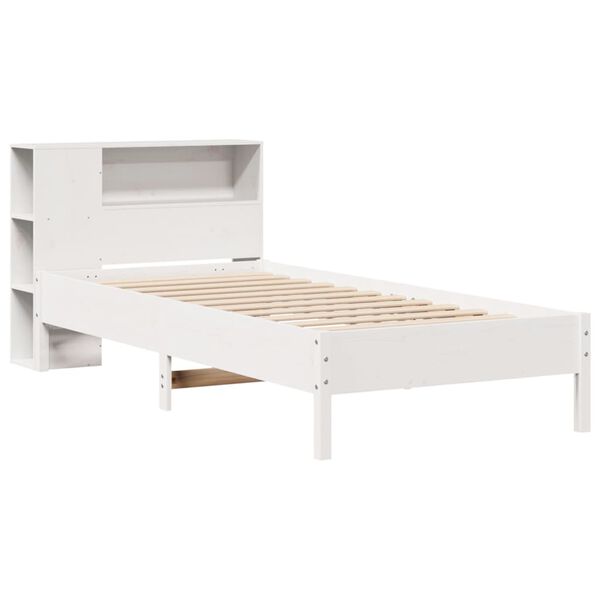 vidaXL Bookcase Bed without Mattress White 100x200cm Solid Wood Pine