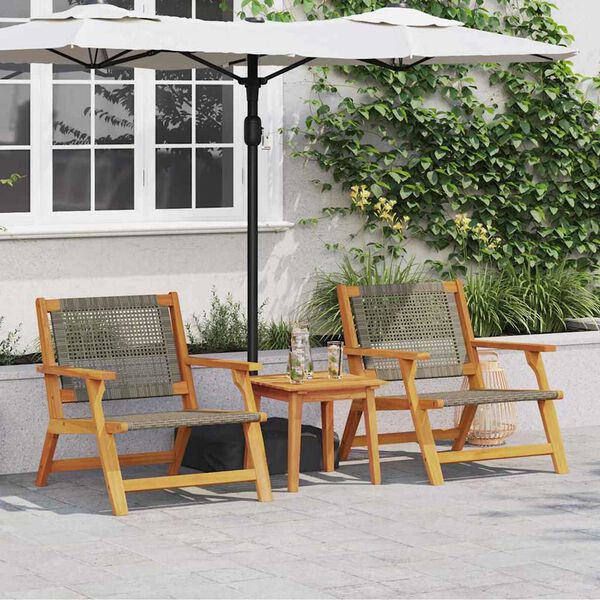 vidaXL Garden Furniture 2 pcs Grey 67 x 78 x 73 cm Solid Acacia Wood