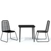 vidaXL 3 Piece Garden Dining Set Black