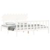 vidaXL Bed Frame without Mattress White Super King Size Solid Wood Pine