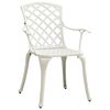 vidaXL 3 Piece Bistro Set Cast Aluminium White