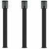 vidaXL Outdoor Floor Lamps 3pcs Black 110cm Stainless Steel
