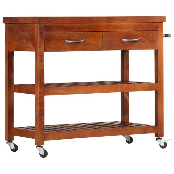 vidaXL Kitchen Trolley 100x48x89 cm Solid Acacia Wood