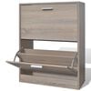 vidaXL Oak Look Wooden Shoe Cabinet with 2 Compartments