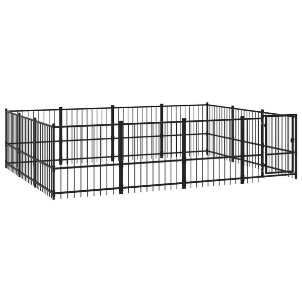 vidaXL Outdoor Dog Kennel Steel 11.58 m&sup2;