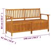 vidaXL Storage Bench 148 cm Solid Wood Acacia