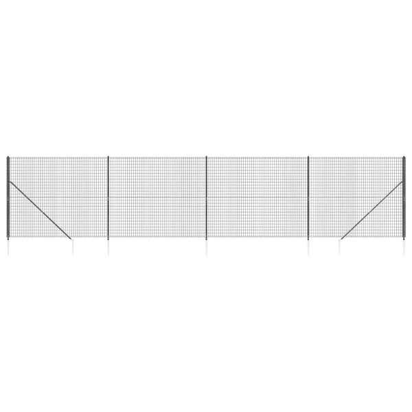 vidaXL Wire Mesh Fence with Spike Anchors Anthracite 1.4x10 m