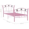 vidaXL Bed Frame without Mattress Pink Metal 90x200 cm