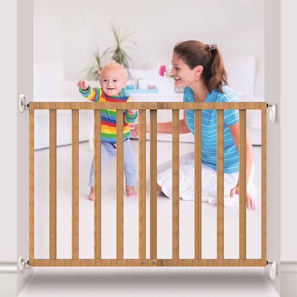 Noma Extending Safety Gate 63.5-106 cm Wood Natural 93729