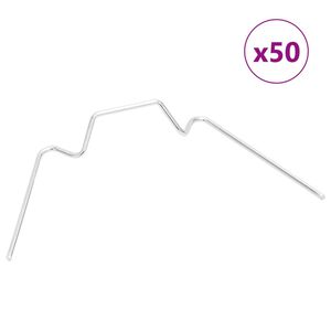 vidaXL Greenhouse Clips 50 pcs W Type Galvanised Steel