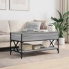 vidaXL Coffee Table Grey Sonoma 100x50x50 cm Engineered Wood and Metal