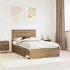 vidaXL Bed Frame Artisian Oak 120 x 200 cm Solid Pine Wood