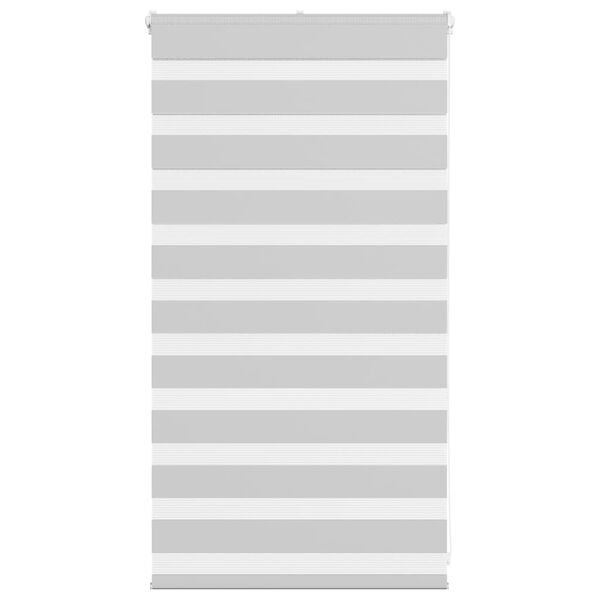 vidaXL Zebra Blind Light Grey 90x100 cm Fabric Width 85.9 cm Polyester