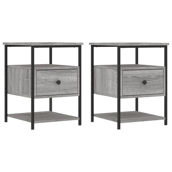 vidaXL Bedside Cabinets 2 pcs Grey Sonoma 40x42x56 cm Engineered Wood