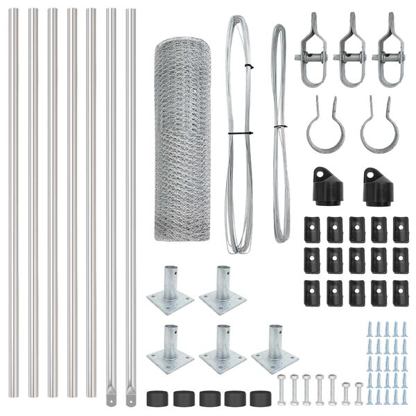 vidaXL Fence Post Silver 10 x 0.6 m (25 mm mesh) Steel