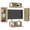 vidaXL 4 Piece TV Cabinet Set Sonoma Oak Engineered Wood