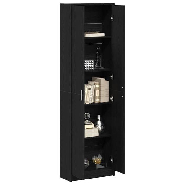 vidaXL Wardrobe with Shelf Black Oak 55 x 25 x 189 cm Engineered Wood