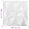 vidaXL 3D Wall Panels 24 pcs 50x50 cm Diamond White 6 m²
