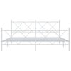 vidaXL Metal Bed Frame without Mattress with Footboard White 180x200cm