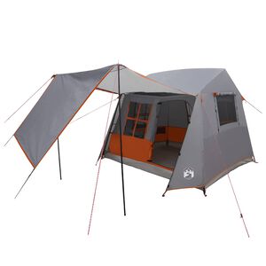 vidaXL Tunnel Tent Grey and Orange 275 x 240 x 200 cm