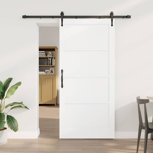 vidaXL Sliding Door ORKDAL White 93 x 202 cm Solid Pine Wood