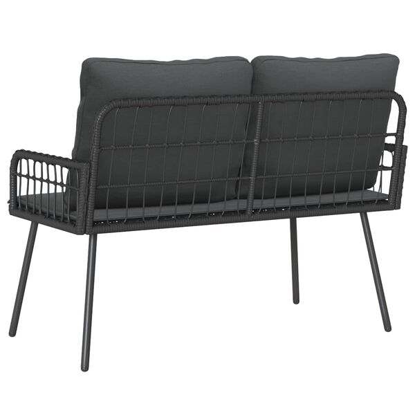 vidaXL Garden Bench with Cushion Anthracite 114 x 64 x 90cm Steel