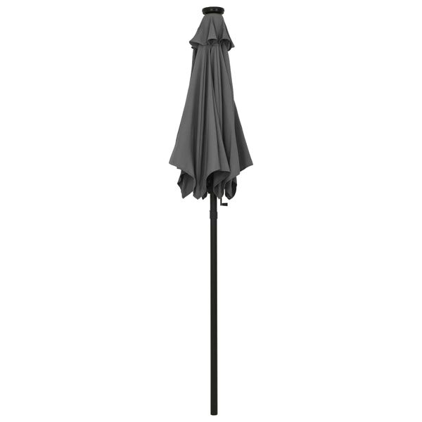 vidaXL Garden Parasol with LED Lights Anthracite 200x211 cm Aluminium
