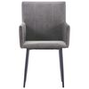 vidaXL Dining Chairs with Armrests 2 pcs Grey Velvet