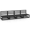 vidaXL Garden 4-Seater Sofa Black Solid Pinewood